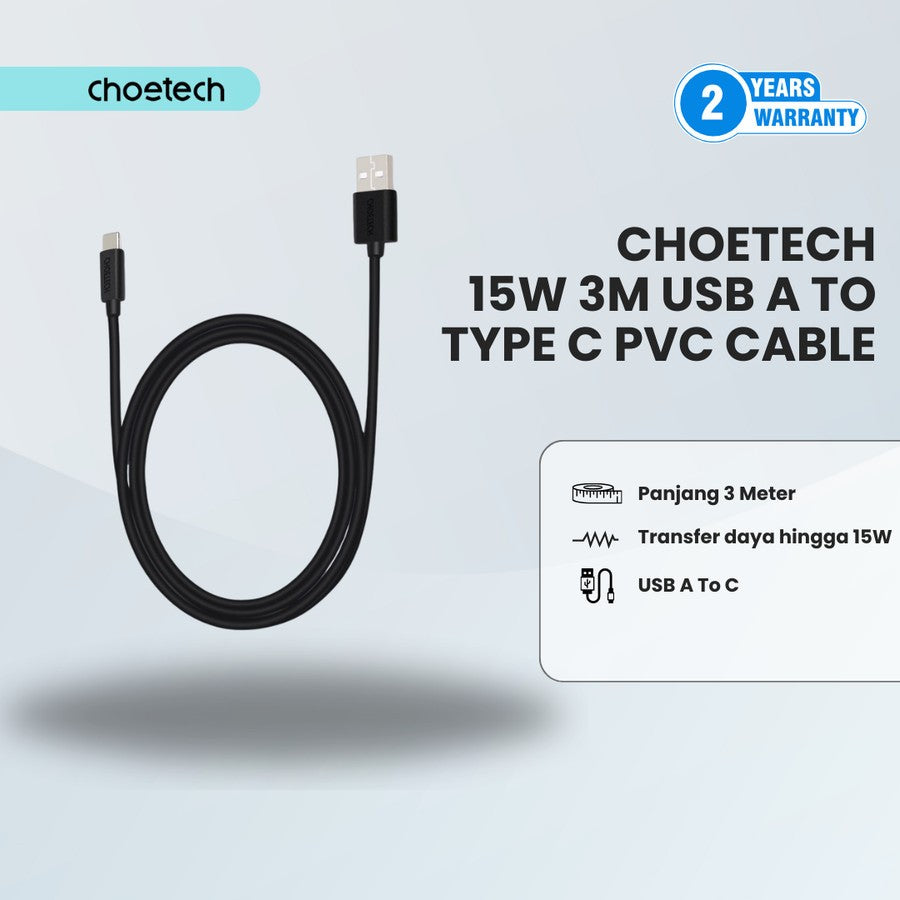 Choetech 12W 1m usb-A to type-c PVC cable