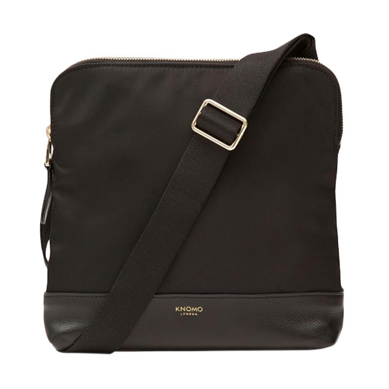 KNOMO CROSS BODY BAG 8 INCH WOODSTOCK LEATHER - BLACK