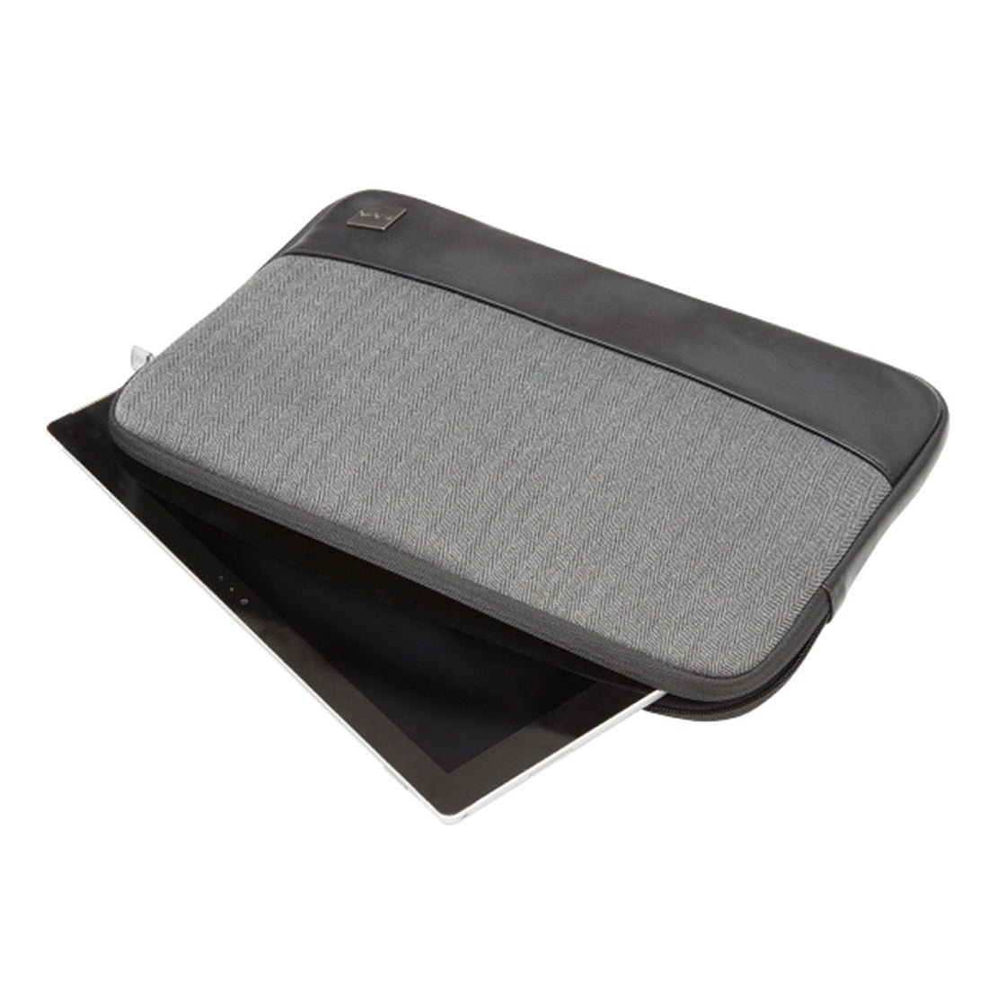 KNOMO SLEEVE BAG 13 INCH HERRINGBONE TWILL - GRAY