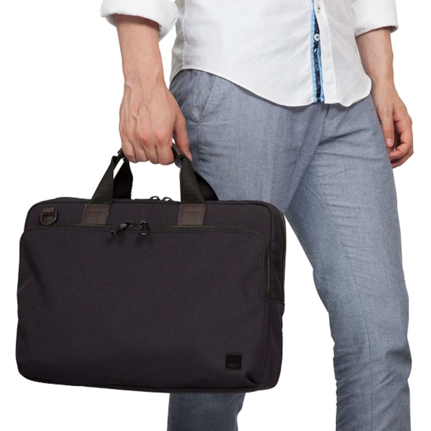 KNOMO SLIM BRIEFCASE BAG 15 INCH MAXWELL - CHARCOAL