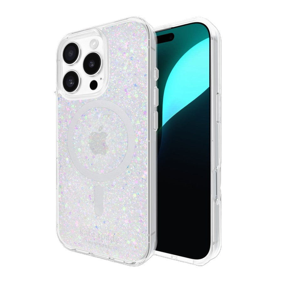 Kate Spade Protective - Glitter Tebal Warna-warni dengan MagSafe (iPhone 16 Pro)
