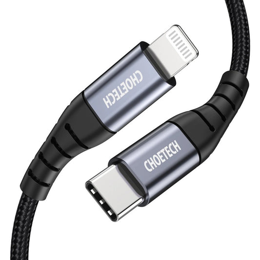 Choetech 20W 2m type-c to lightening MFI nylon braid cable, eu