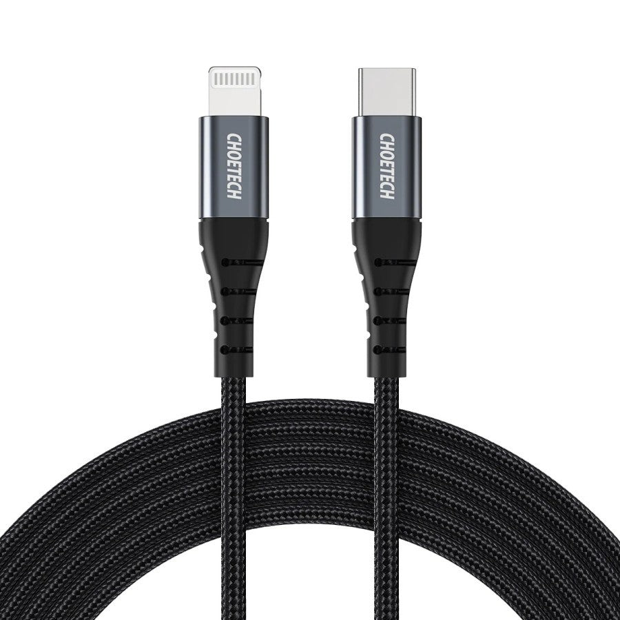 Choetech 20W 2m type-c to lightening MFI nylon braid cable, eu