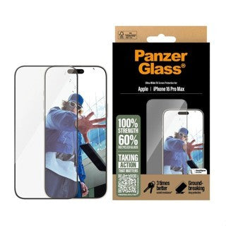 PanzerGlass® Screen Protector iPhone 16 Pro Max| Ultra-Wide Fit