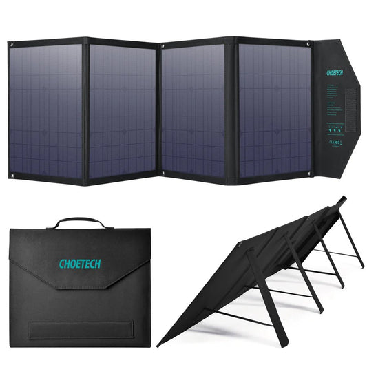 Choetech 80W 1*DC+PD30W 1*Type-C+QC18W 2*USB-A Foldable Solar Charger