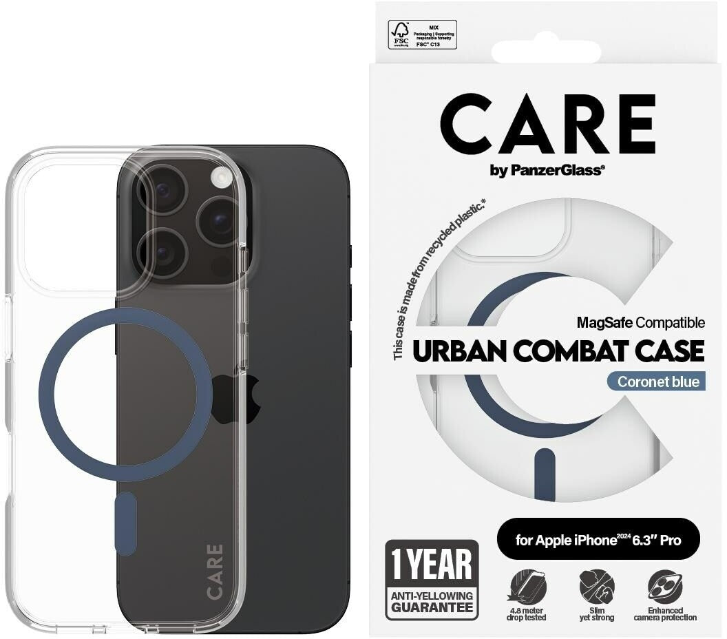 CARE by PanzerGlass® Case Flagship Blue MagSafe iPhone 16 Pro