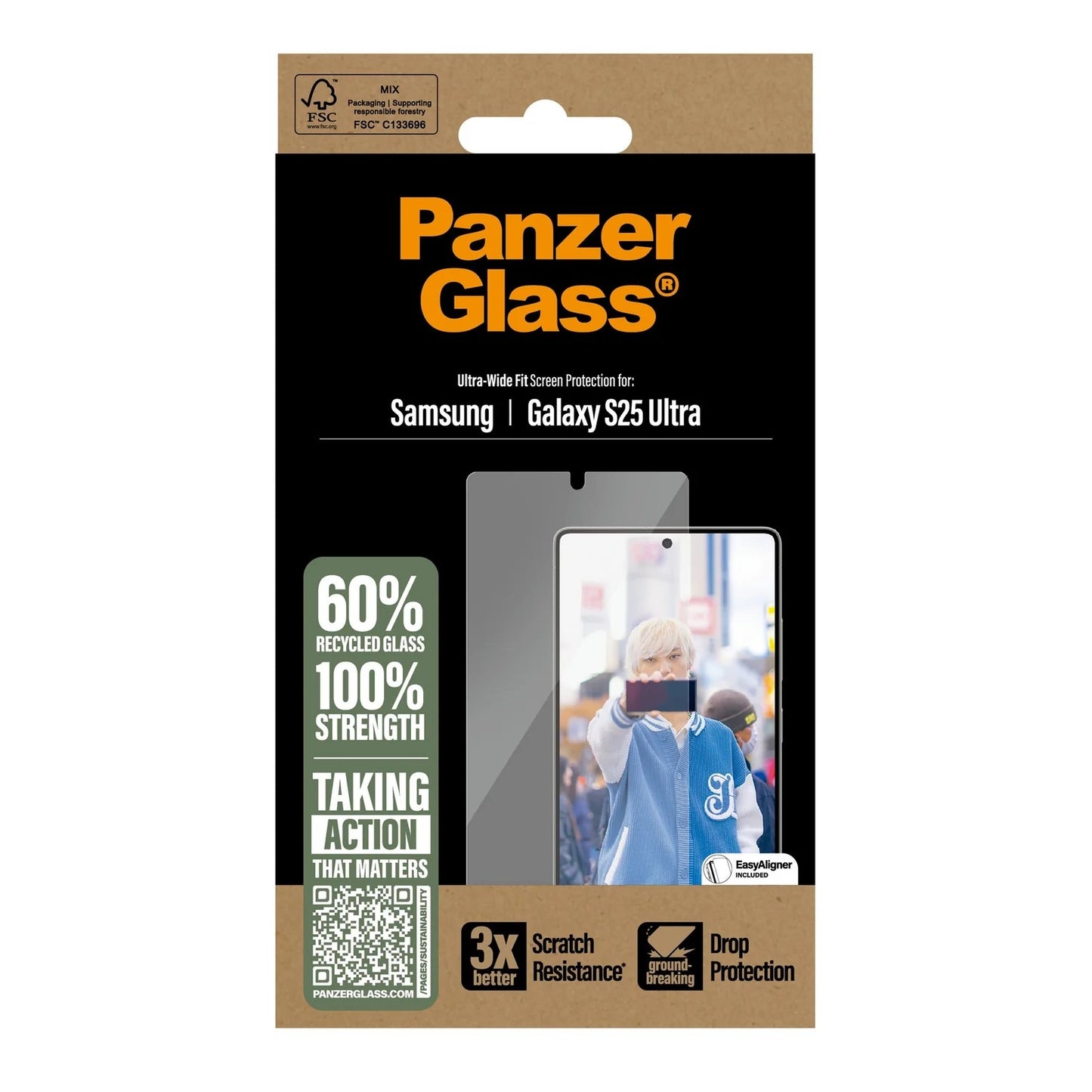 PanzerGlass® Screen Protector Samsung Galaxy S25 Ultra | Ultra-Wide Fit. WA