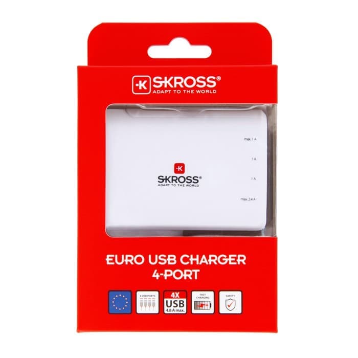 SKROSS ADAPTER WORLD 4 PORT - CHARGER EU (BLISTER) - WHITE