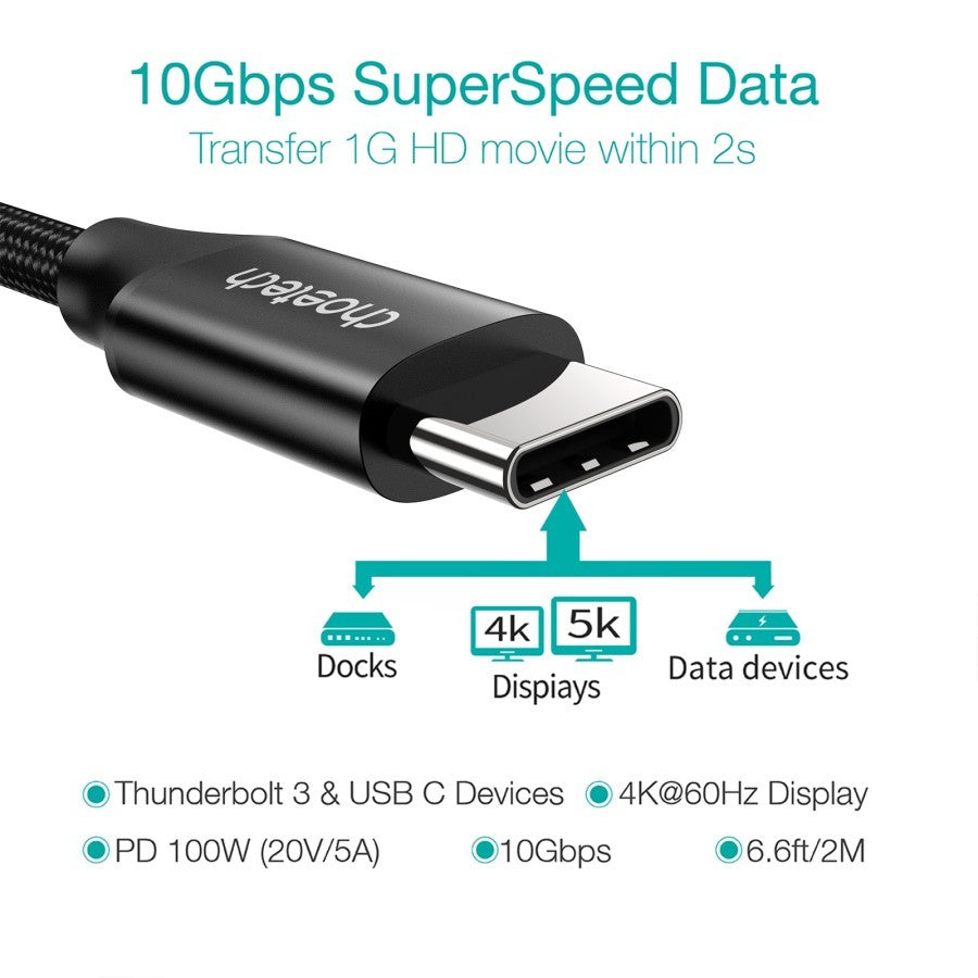 CHOETECH USB- C 31 GEN 2 100W
